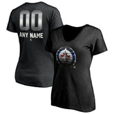 Winnipeg Jets Women's Personalized Midnight Mascot Logo V-Neck T-Shirt - NHL T-shirts