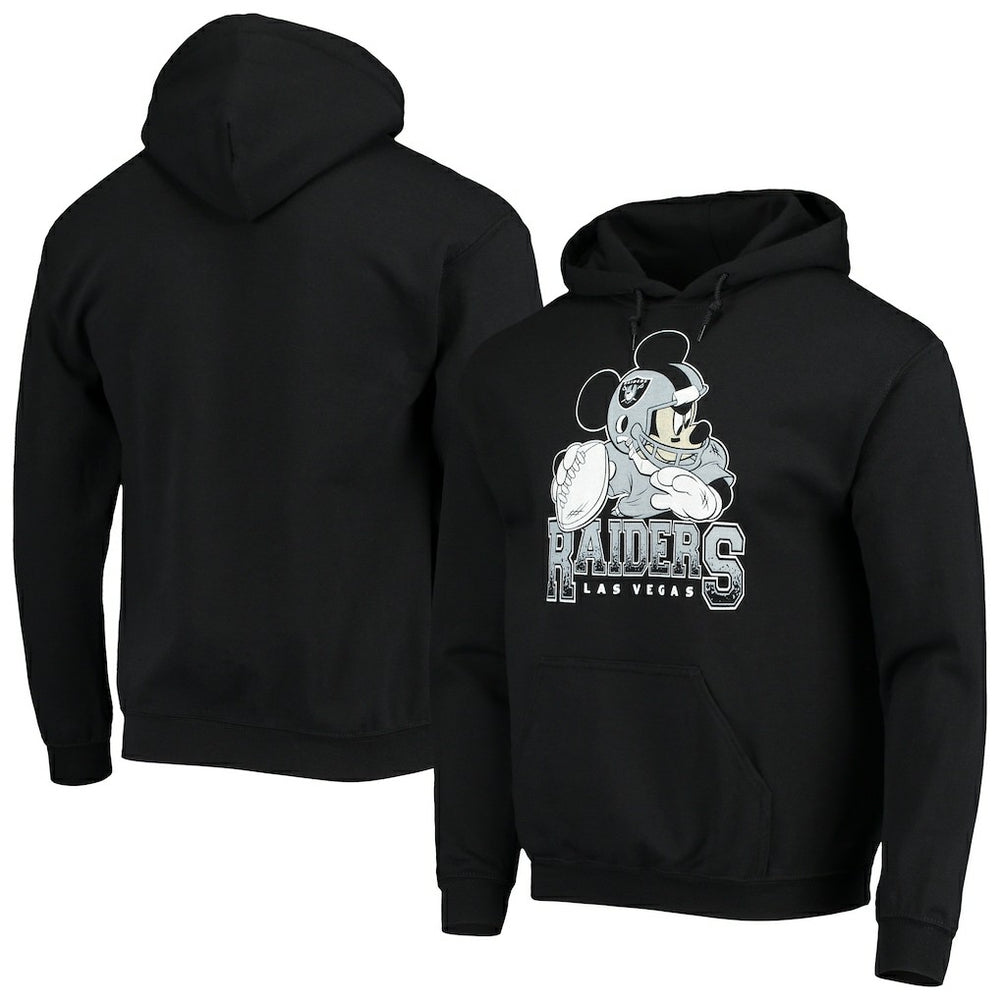 Las Vegas Raiders Junk Food Disney Mickey Quarterback Pullover Hoodie | NFL On sale