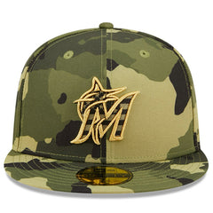 Miami Marlins New Era 2022 Armed Forces Day On-Field 59FIFTY Fitted Hat - MLB Hats