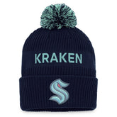 Seattle Kraken Fanatics 2022 NHL Draft Authentic Pro Cuffed Knit Hat with Pom - NHL Hats