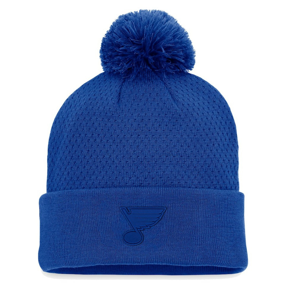 St. Louis Blues Fanatics Women's Authentic Pro Road Cuffed Knit Hat with Pom - NHL Hats