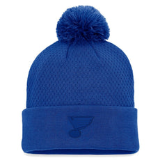 St. Louis Blues Fanatics Women's Authentic Pro Road Cuffed Knit Hat with Pom - NHL Hats