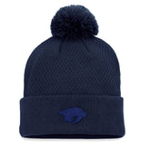 Nashville Predators Fanatics Women's Authentic Pro Road Cuffed Knit Hat with Pom - NHL Hats