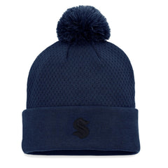 Seattle Kraken Fanatics Women's Authentic Pro Road Cuffed Knit Hat with Pom - NHL Hats