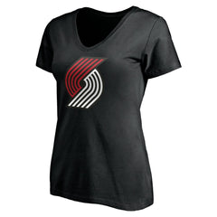 Black Portland Trail Blazers Women's Personalized Playmaker Team V-Neck T-Shirt | NBA