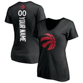 Black Toronto Raptors Women's Personalized Playmaker Team V-Neck T-Shirt | NBA
