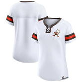 Cleveland Browns Women's Brownie The Elf Gridiron Classics Sunday Best Lace-Up T-Shirt | NFL Near me