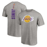 Heathered Gray LeBron James Los Angeles Lakers #6 Playmaker Name & Number T-Shirt | NBA