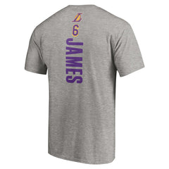 Heathered Gray LeBron James Los Angeles Lakers #6 Playmaker Name & Number T-Shirt | NBA