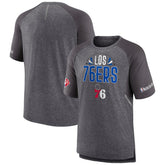 Heathered Gray Philadelphia 76ers 2022 Noches Ene-Be-A Core Shooting Raglan T-Shirt | NBA