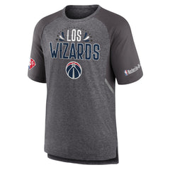 Heathered Gray Washington Wizards 2022 Noches Ene-Be-A Core Shooting Raglan T-Shirt | NBA