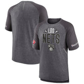 Heathered Gray Brooklyn Nets 2022 Noches Ene-Be-A Core Shooting Raglan T-Shirt | NBA