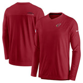 Arizona Cardinals Sideline Coach Chevron Lock Up Long Sleeve V-Neck Performance T-Shirt | NFL New