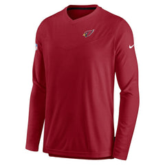 Arizona Cardinals Sideline Coach Chevron Lock Up Long Sleeve V-Neck Performance T-Shirt | NFL New