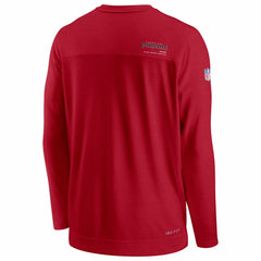 Tampa Bay Buccaneers Sideline Coach Chevron Lock Up Long Sleeve V-Neck Performance T-Shirt | NFL Hot