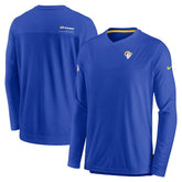 Los Angeles Rams Sideline Coach Chevron Lock Up Long Sleeve V-Neck Performance T-Shirt | NFL Discount
