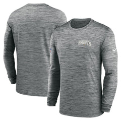 New Orleans Saints Sideline Velocity Athletic Stack Performance Long Sleeve T-Shirt | NFL Online