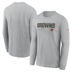 Cleveland Browns Sideline Infograph Lock Up Performance Long Sleeve T-Shirt | NFL Online