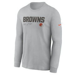 Cleveland Browns Sideline Infograph Lock Up Performance Long Sleeve T-Shirt | NFL Online
