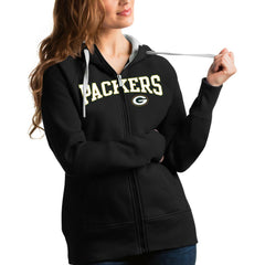 Green Bay Packers Antigua Women's Wordmark Victory Full-Zip Hoodie | NFL On sale