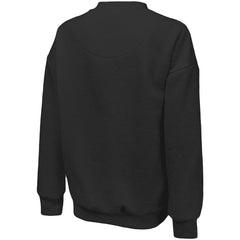 Black Brooklyn Nets Majestic Threads Women's Bank Shot Pullover Tri-Blend Sweatshirt | NBA