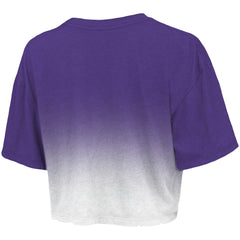 Purple/White Los Angeles Lakers Majestic Threads Women's Dirty Dribble Tri-Blend Cropped T-Shirt | NBA