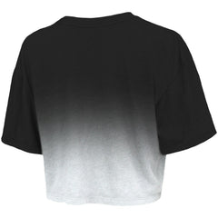 Black/White Brooklyn Nets Majestic Threads Women's Dirty Dribble Tri-Blend Cropped T-Shirt | NBA