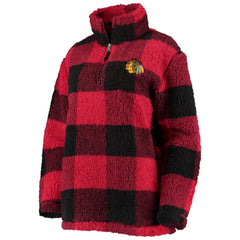 Chicago Blackhawks G-III 4Her by Carl Banks Women's Plaid Sherpa Quarter-Zip Jacket - NHL Jackets