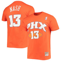 Orange Steve Nash Phoenix Suns Hardwood Classics Stitch Name & Number T-Shirt | NBA