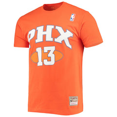 Orange Steve Nash Phoenix Suns Hardwood Classics Stitch Name & Number T-Shirt | NBA