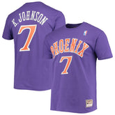 Purple Kevin Johnson Phoenix Suns Hardwood Classics Stitch Name & Number T-Shirt | NBA