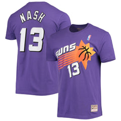 Purple Steve Nash Phoenix Suns Hardwood Classics Stitch Name & Number T-Shirt | NBA