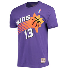 Purple Steve Nash Phoenix Suns Hardwood Classics Stitch Name & Number T-Shirt | NBA