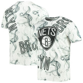 White/Black Brooklyn Nets FISLL Asymmetric Bold Smoke T-Shirt | NBA