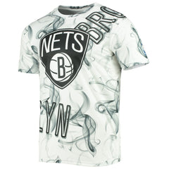 White/Black Brooklyn Nets FISLL Asymmetric Bold Smoke T-Shirt | NBA
