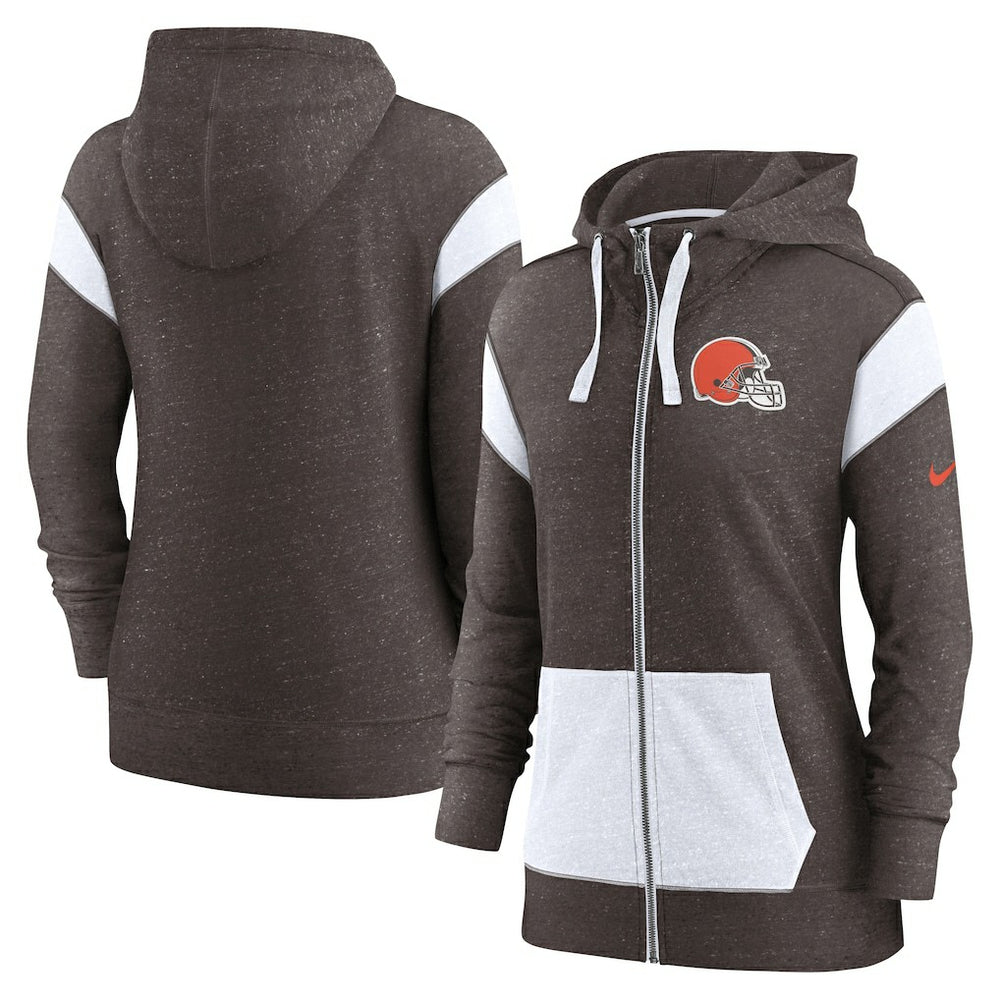 Cleveland Browns Women's Monaco Lightweight Full-Zip Hoodie | NFL Online