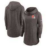 Cleveland Browns Women's Minimal Statement Lightweight Raglan Funnel Neck Pullover Hoodie | NFL Discount
