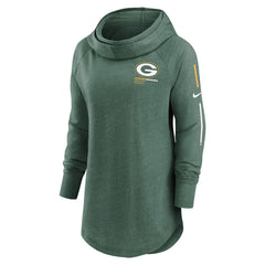 Green Bay Packers Women's Minimal Statement Lightweight Raglan Funnel Neck Pullover Hoodie | NFL Discount