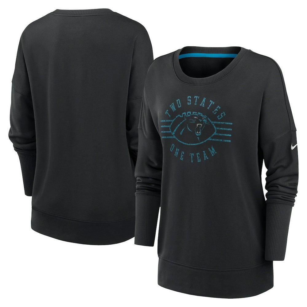 Carolina Panthers Women's Rewind Playback Icon Performance Pullover Sweatshirt | NFL Outlet