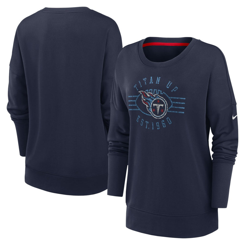 Tennessee Titans Women's Rewind Playback Icon Performance Pullover Sweatshirt | NFL US