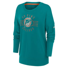 Miami Dolphins Women's Rewind Playback Icon Performance Pullover Sweatshirt | NFL Sale
