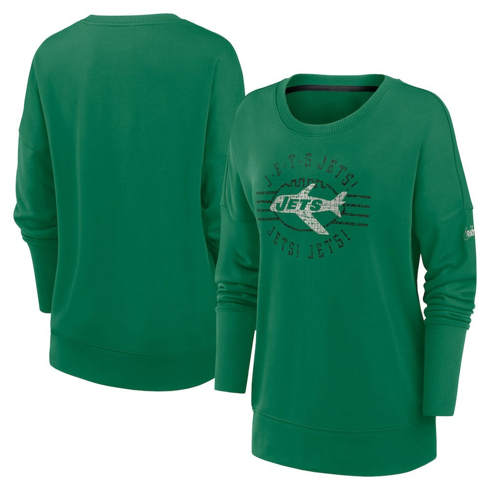 New York Jets Women's Rewind Playback Icon Performance Pullover Sweatshirt | NFL Hot