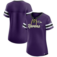 Baltimore Ravens Women's Original State Lace-Up T-Shirt | NFL Outlet