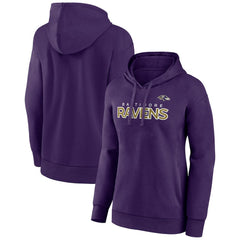 Baltimore Ravens Women's Iconic Cotton Fleece Checklist Pullover Hoodie | NFL On sale