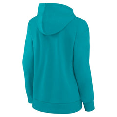 Miami Dolphins Women's Iconic Cotton Fleece Checklist Pullover Hoodie | NFL New