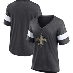 New Orleans Saints Women's Distressed Team Tri-Blend V-Neck T-Shirt | NFL US