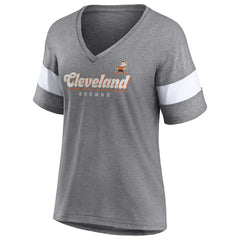 Cleveland Browns Women's Give It All Half-Sleeve Tri-Blend V-Neck T-Shirt | NFL Near me