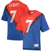 Denver Broncos John Elway Retired Player Name & Number Diagonal Tie-Dye V-Neck T-Shirt | NFL Discount