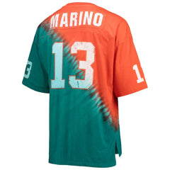 Miami Dolphins Dan Marino Retired Player Name & Number Diagonal Tie-Dye V-Neck T-Shirt | NFL Near me