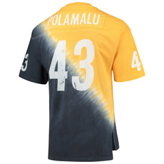 Pittsburgh Steelers Troy Polamalu Retired Player Name & Number Diagonal Tie-Dye V-Neck T-Shirt | NFL Online
